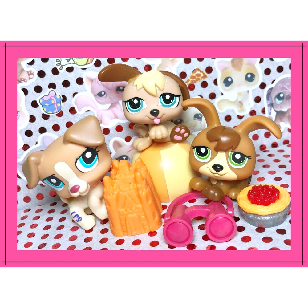 Authentic Littlest Pet Shop LPS #1302 1338 1340 Petriplets Puppy Dog Mom & Baby